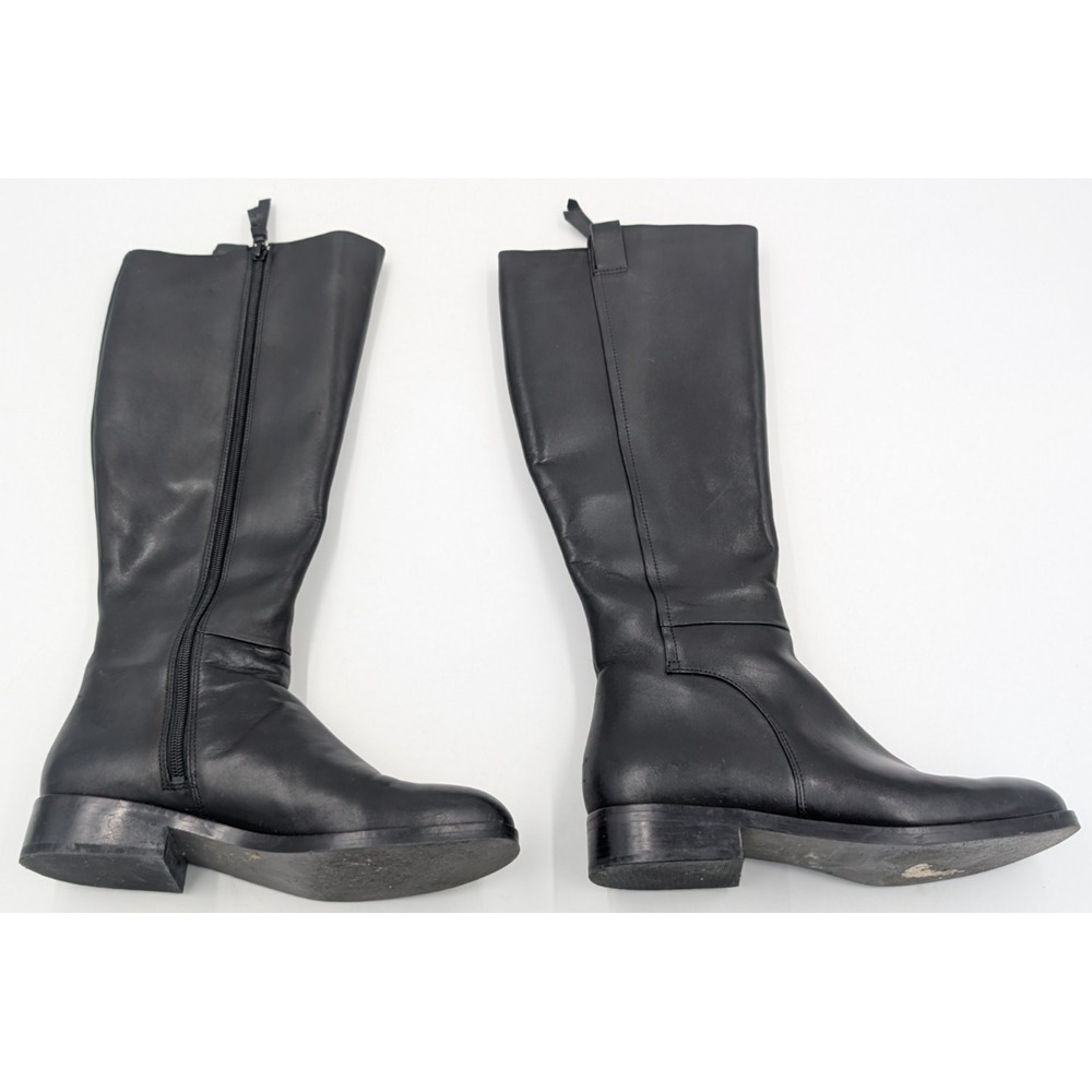 Cole Haan Womens Katrina Riding Boot Size 7.5 B Tall Black Leather Low Heel